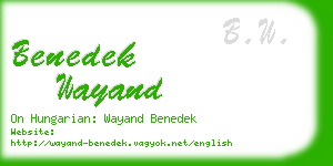 benedek wayand business card